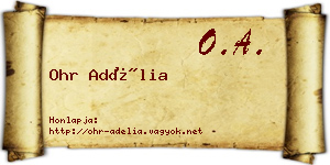 Ohr Adélia névjegykártya